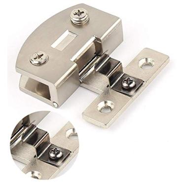 Imagem de WANLIAN (2 peças) Dobradiça de porta de vidro de aço inoxidável para armário de vinho - sem necessidade de perfuração (grande)