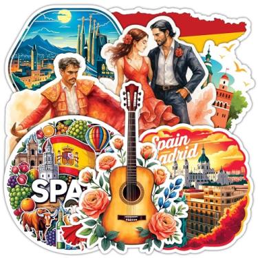 Imagem de Adesivo Espanha 8 peças (tamanho grande) adesivos de vinil para laptop decalque à prova d'água para para-choques de carro, garrafa de água, caderno, bagagem, janela, festa, aniversário, decorações