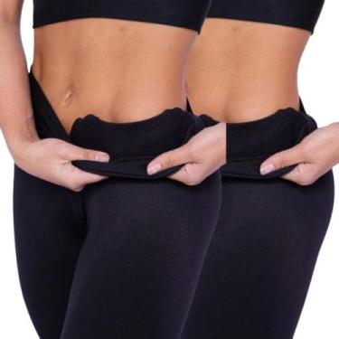 Imagem de Kit 2 calça legging feminina modelo Fitness Cintura Alta Modeladora - 