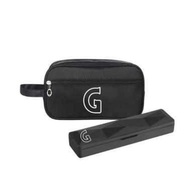 Imagem de Kit Necessaire e Porta Escova Preto Personalizado Iniciais - Mormino, 