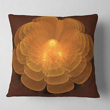 Imagem de Designart Water Lily Arte Digital Fractal Flower Sala de estar, Sofá, Almofada de Alta Qualidade + Capa de Almofada Impressa em ambos os lados 66 cm x 66 cm