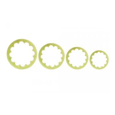 Imagem de Kit 4 Cortadores Babado P Amarelo para Massas Bluestar - BLUE STAR