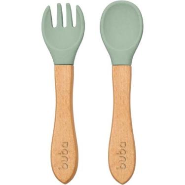 Imagem de Kit Introdução Alimentar Talheres de Bambu e Silicone BPAFree para Mic