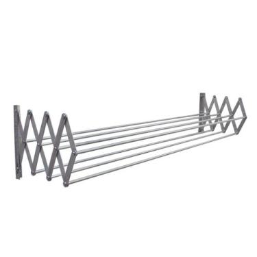 Imagem de Varal Sanfonado Aluminio Retrátil Parede 80cm Art Factory