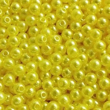Imagem de PÉROLA DE ABS LISA Nº 05 20G PEROLA 5MM - LADEIRA BIJUTERIAS, AMARELO 