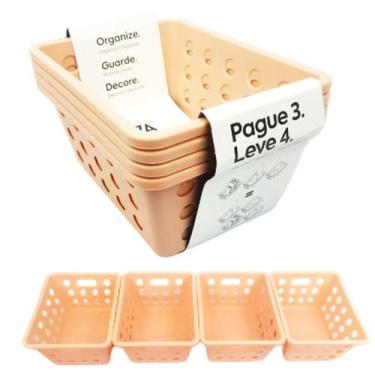 Imagem de Kit Cestos Organizador Multiuso Pague 3 Leve 4 Gaveta Armário - 99245 
