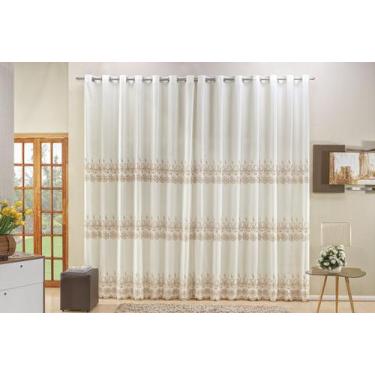 Imagem de Cortina Veneza 4,00m X 2,70m Voal Bordada Para Quarto Sala - Rose Jord