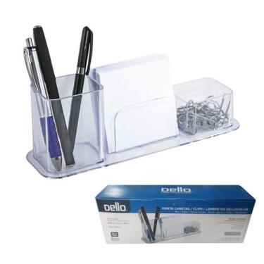 Imagem de Organizador de Mesa Porta Canetas Clips Lembrete Cor Cristal Dello Ide