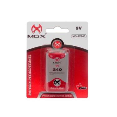 Imagem de Bateria Pilha 9v Bateria 240 Mah Recarregável Multiuso Mox - PONTO DO 