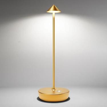 Imagem de Candeeiro de mesa LED SHANGCAI sem fio recarregável 6000mAh dourado