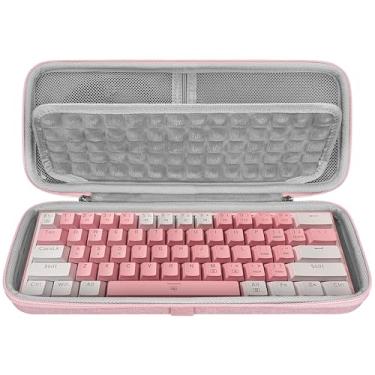 Imagem de Geekria Capa para teclado 60% compacta, bolsa de viagem rígida para teclado mecânico de computador de 61 teclas, compatível com SteelSeries Apex Pro Mini/New Apex 9 Mini, HyperX Alloy Origins 60 (rosa