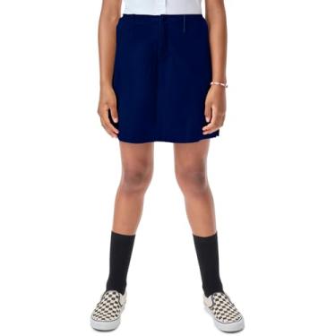 Imagem de Classroom Uniformes para meninas, saia de scooter com shorts de malha de poliéster embutidos, Azul marinho, 8