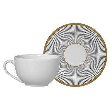 Imagem de Conjunto com 6 Xícaras de Chá com Pires Ritz 250ml - Alleanza Cerâmica