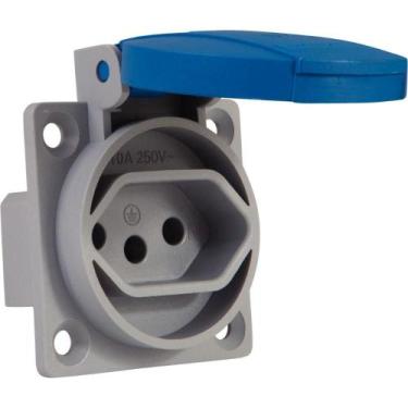 Imagem de Tomada Embutir Industrial Monofásica 2P+T 20A 250V Azul 56255401 Tramo