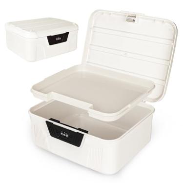 Imagem de EEKEDO Caixa de bloqueio de medicamentos, pequena caixa com código, caixa de armazenamento com trava de camada dupla para medicamentos, dinheiro, geladeira, telefone, cadeia, itens pessoais, caixa