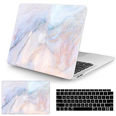 Imagem de Watbro Compatível com MacBook Pro 13 polegadas 2020 2019 2018 2017 2016 versão M1 A2338/A2289/A2251/A2159/A1989/A1706/A1708 Laptop capa rígida e capa de teclado, mármore colorido