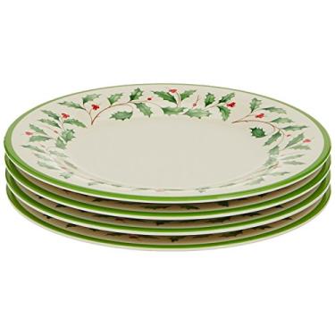 Imagem de Lenox Conjunto de pratos melamina com 4 peças, 30,5 cm cúbicos, louça de Natal, hospedagem