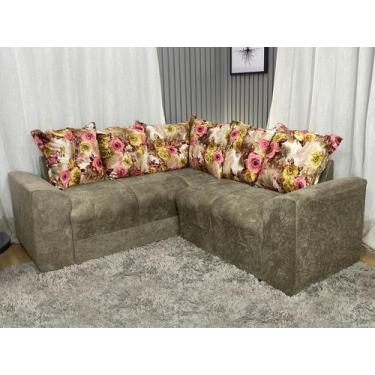 Imagem de Sofá Canto Marrom Cappuccino com Floral 630/66 Belo - Alpoim