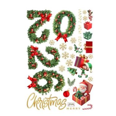 Imagem de XLWLLNJ Adesivos de janela de Natal, decoração de Natal, cores brilhantes, adesivos de longo prazo 2026 para hotel, casa, loja, sala de aula