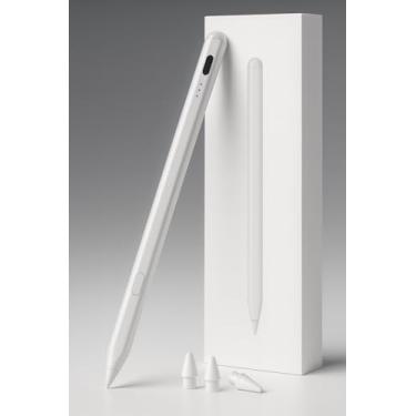 Imagem de Caneta Stylus Compatível com iPad – Touch Pen Recarregável com Palm Rejection, Alta Precisão, LED Indicador e Ponta Sensível para Desenho e Escrita
