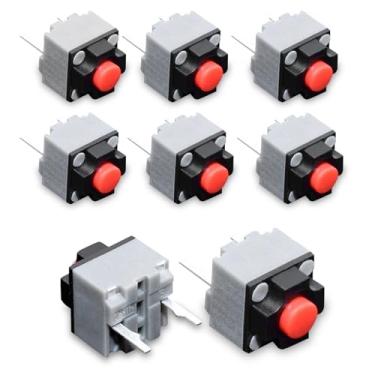 Imagem de RUNJRX 6 peças Kailh Silent Mouse Micro Switch 6 * 6 * 7,3 mm Botão mudo industrial interruptor quadrado 10 milhões de cliques (vermelho GMS6.0)