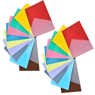 Imagem de XLNT TECH Folhas de acrílico fundido colorido, 30 x 50 cm, 0,6 cm de espessura, 20 peças e placa de gravação a laser opaca de 10 cores com filme de papel Kraft da marca - artesanato DIY, fabricação de