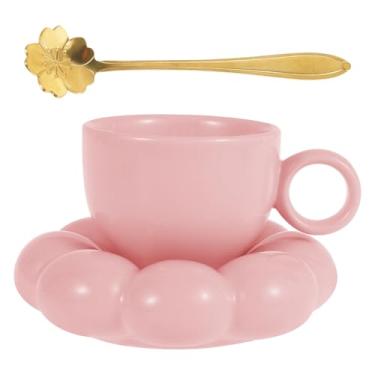 Imagem de Caneca de café, caneca de café de cerâmica com colher, caneca fofa com porta-copos de girassol, copo criativo de 184.3 g/200 ml para chá com leite, seguro para lava-louças e micro-ondas, xícara de chá