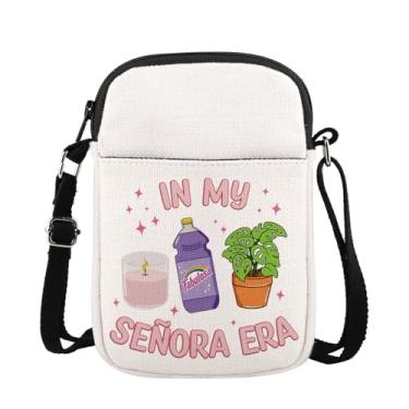 Imagem de MAOFAED Bolsa tiracolo feminina In My Senora Era, presente para mãe mexicana, presente hispânico, citação Latina Senora Life (senoraEra)