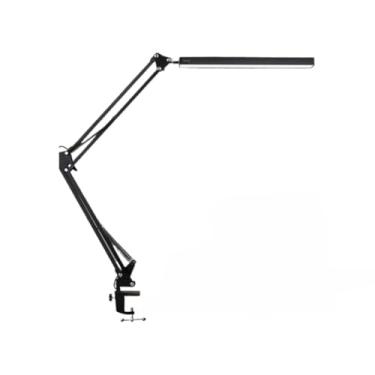 Imagem de Lâmpada de mesa ajustável com base giratória de 360°, luz de leitura LED, adequada para escritórios e quartos, economizadora de energia. (Preto)