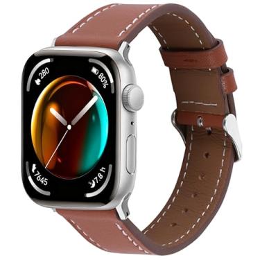 Imagem de Pulseira de couro italiano premium compatível com Apple Watch Series Ultra, SE 10, 9, 8, 7, 6, 5, 4, 3, 2 e 1 de 38 mm, 41 mm, 40 mm, 42 mm, 44 mm, 46 mm, 4, 3, 2 e 1
