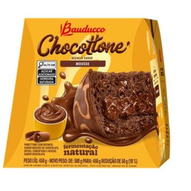 Imagem de Chocottone Maxi Bauducco Mousse 450g Massa Chocolate