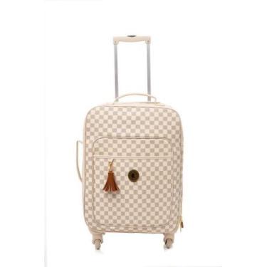 Imagem de Mala Maternidade com Rodinhas Lequiqui Escocesa - Xadrez Cru