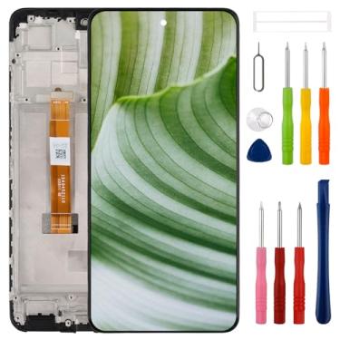Imagem de [com moldura] Substituição de tela LCD SWARK para Realme C55 RMX3710 Tela LCD digitalizador de substituição com kit de ferramentas de reparo atualizado - preto