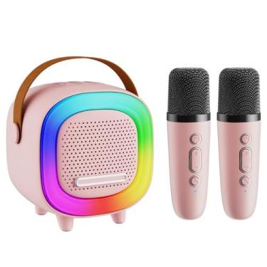 Imagem de Alto-falante de máquina de karaokê NTEEWAHY Mini com 2 microfones sem 