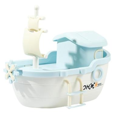 Imagem de BLWOTMOR Cofrinho de Pirata, Enfeite de Cofre para Economizar Dinheiro para Quarto, Sala de Estar, Azul, Tamanho real