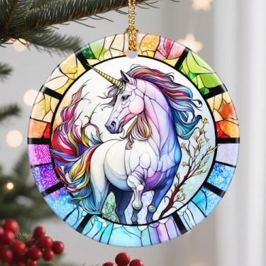 Imagem de Enfeites de Natal, enfeite de unicórnio, enfeites de árvore de Natal, decorações de Natal, decorações de férias, presentes para amantes de unicórnios, presentes de festa de fim de ano e ideias de