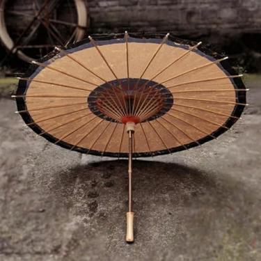 Imagem de Guarda-sol de 70 cm Tradição Clássica Oleado Decoração Dança Alça de Madeira Guarda-chuva Cultura Imaterial Vintage Guarda-chuva Feminino