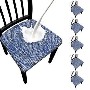 Imagem de Fafua Capas de assento impermeáveis para cadeiras de sala de jantar, conjunto de 6, capas elásticas removíveis para cadeiras de jantar, cozinha, hotel, festa