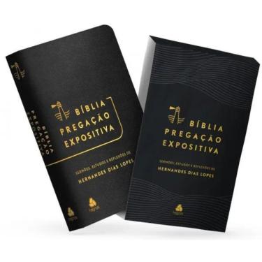 Imagem de Bíblia Pregação Expositiva RA  PU Luxo Preto Com Borda Dourada, de Dias Lopes, Hernandes. Editora Hagnos Ltda, capa mole
