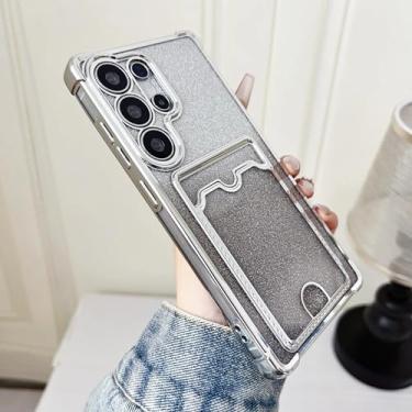 Imagem de Capa transparente com glitter gradiente para Samsung S25 S24 S23 S22 Ultra Plus A55 A35 A25 A54 A15 A14 A24 Capa à prova de choque (para A15/prata)