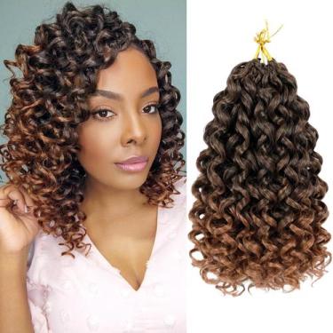 Imagem de Cabelo de crochê Vomella GoGo Curl Water Wave 10 polegadas Ombre Brown