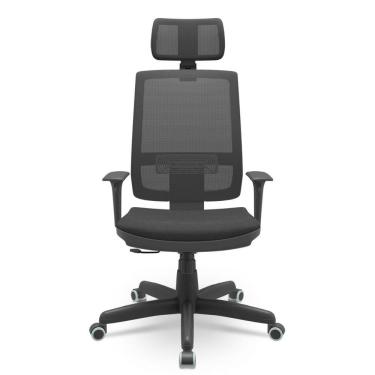 Imagem de Cadeira Brizza Relax Com Braços Regu C Apoio Tela Poli Preto