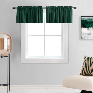 Imagem de Cortina DONREN Christmas Green Blackout Valances 107x46 cm