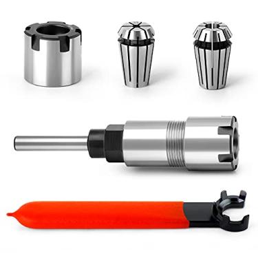Imagem de MEIGGTOOL Pinças de extensão de broca de roteador de haste de 1/4 polegada ER16M extensor mandril conversor, converte pontas de haste de 1/8 polegada e 1/4 polegada para fresar ferramenta de torno e máquina de gravação CNC