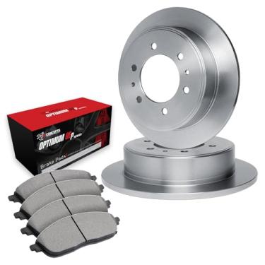 Imagem de R1 Concepts Rotores de freio traseiro da série eLine com pastilhas OEp ideais compatíveis com Alfa Romeo GTV-6 1981-1986