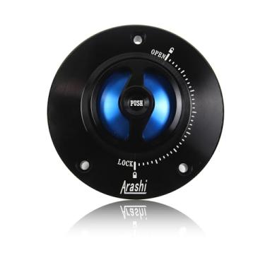 Imagem de Arashi Capa universal CNC sem chave para tanque de combustível para Suzuki Ø 108 mm e 3 pontos de montagem acessórios de motocicleta azul