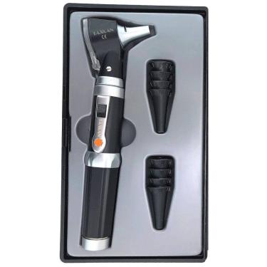 Imagem de Conjunto de Otoscópio de Fibra Óptica LED para Adultos, Crianças e Bebês, TAXXAN, Preto