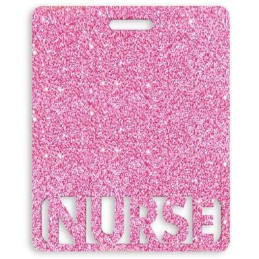 Imagem de Emblema estendido de enfermeira amigo horizontal fofo crachá amigos para enfermeiras colorido e glitter acrílico etiqueta de enfermeira tamanho perfeito para identificação de enfermagem estendida