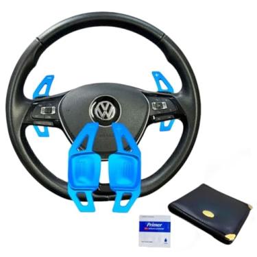 Imagem de Extensor Borboleta Paddle Shift Marcha Volante Compatível Com Golf Passat Novo Polo (AZUL)