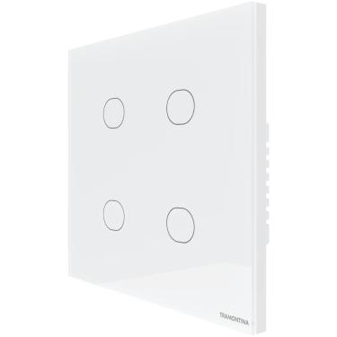 Imagem de Interruptor Touch Smart 4x4 Tramontina Branco Com 4 Canais